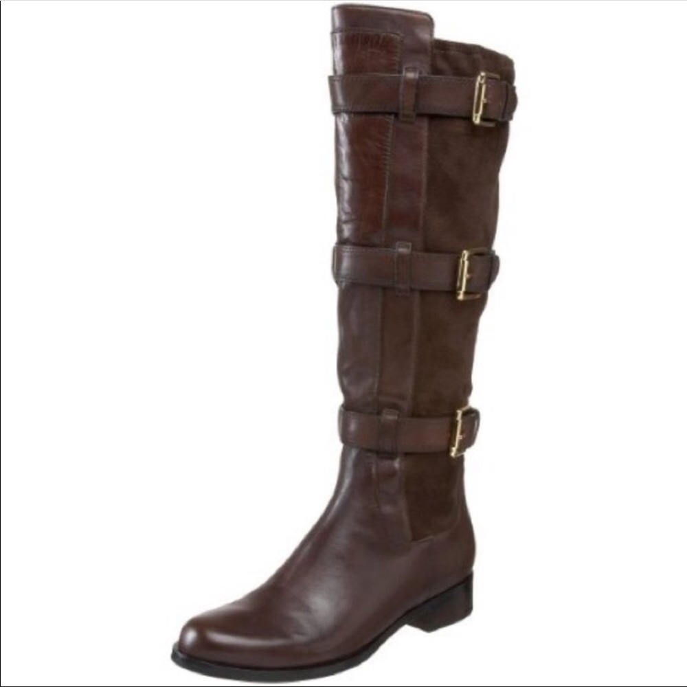 Cole Haan Nike Air Avalon Brown Tall Buckle Boots